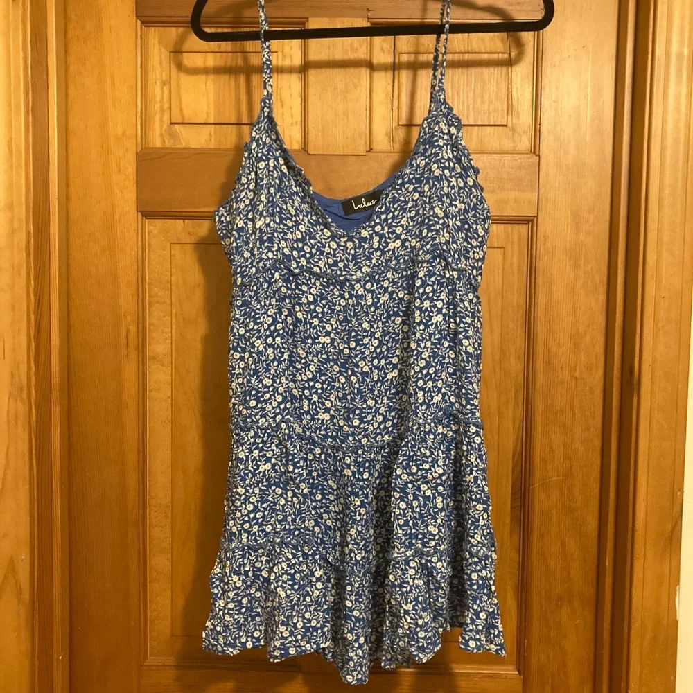Lulu's Blue Floral Mini Dress - Picture 4 of 4